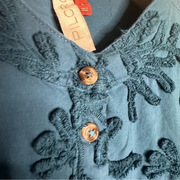 Anthropologie | Pilcro The Whitney Textured Trapeze Blouse Teal Blue Size Small - Picture 6 of 9